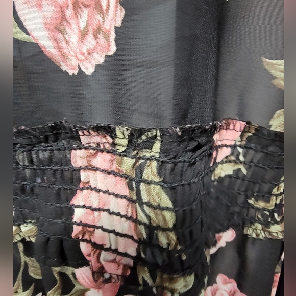 Sheer Pink Rose Kimono Duster - Picture 4 of 5